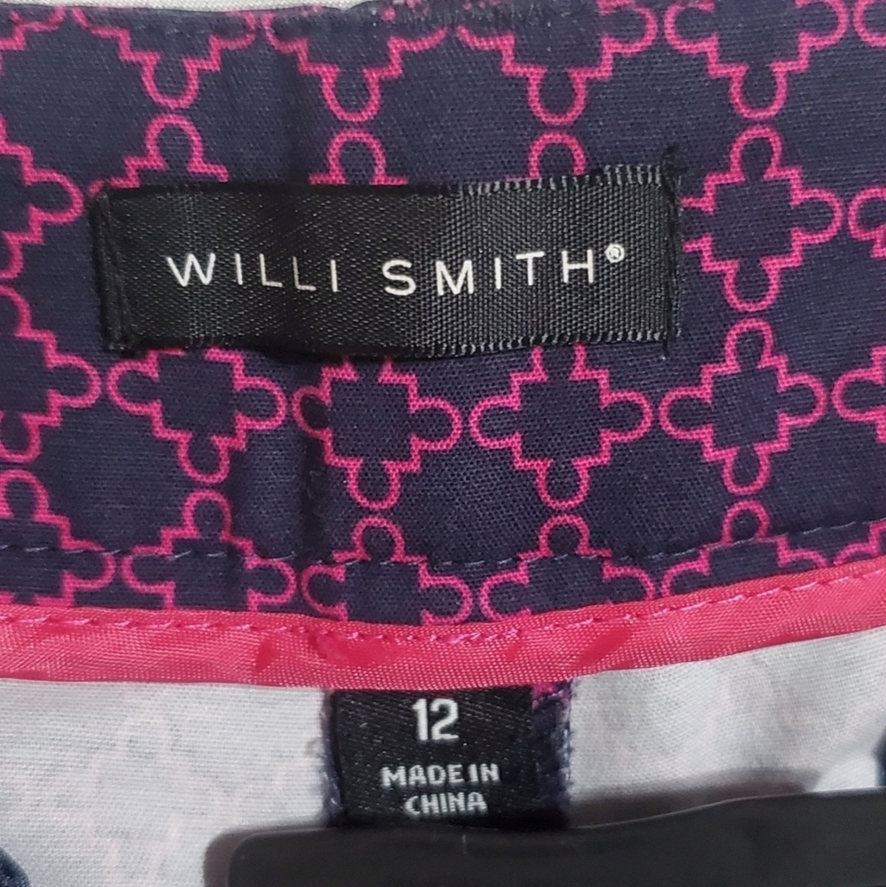 Willi Smith Pink,and Navy Patterned Women's Shorts. Sz 12 - Picture 2 of 4